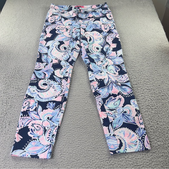 Lilly Pulitzer Pants - Lilly Pulitzer Kelly Pants Womens 10 Multicolor High Rise Skinny Ankle Preppy